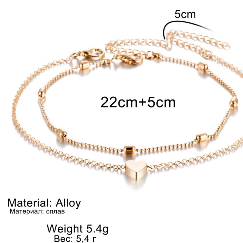 ‼️Almost gone‼️ TWO dainty gold tone anklets #ORA - Picture 3 of 4